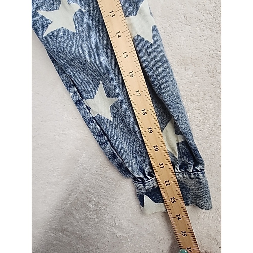Macaron Ladies Denim Jacket With Stars Size Small - Picture 3 of 7